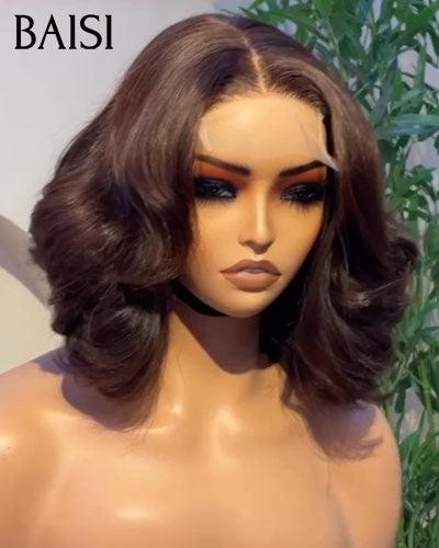 BAISI 13X4 lace perruque marron mixte orange 4#350# 85€ ou 5X5 lace Marron 300% densité 165€ Moitié Prix BOUCLÉE CURLY wave 10 Pouces 100% Cheveux Vierges MP50