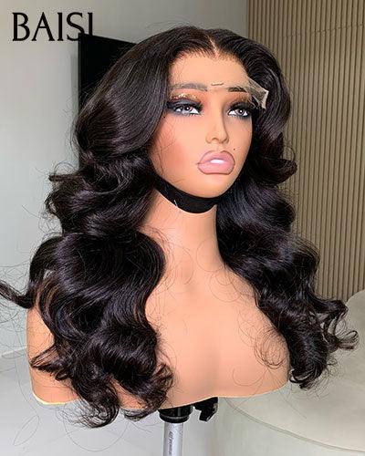 Baisi 13x6 hd renda invisível sem cola peruca reta em renda preta já cortada fácil de usar em cabelo 100% humano densidade 250%