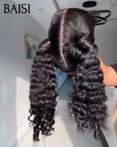 BAISI Perruque Full Lace 100% Cheveux Naturels Full Lace Perruque de luxe haute de gamme plus de 10 ans d' utilisation deep wave 100% Cheveux Humains