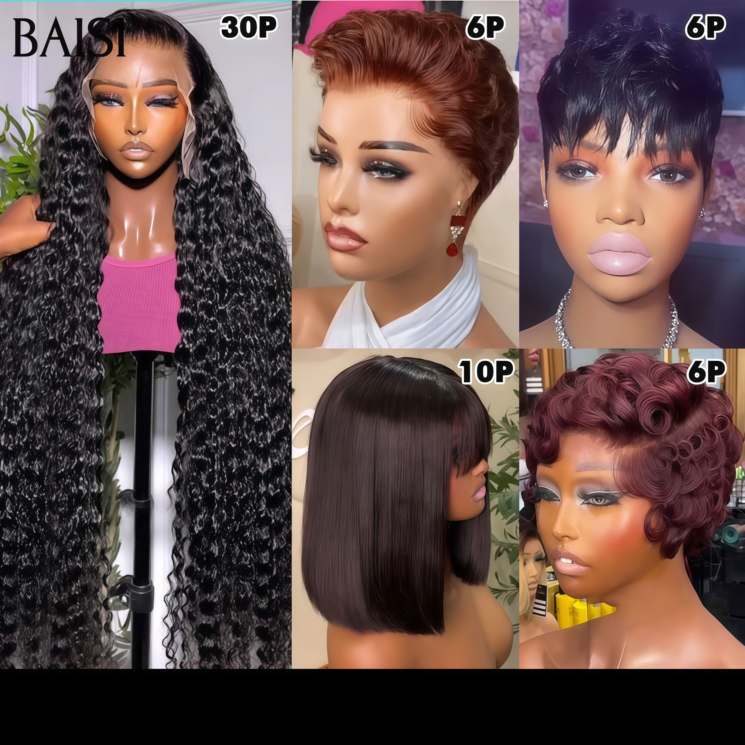 BAISI vendita flash 5 parrucche di pizzo 13X4 e 4X4 in capelli umani veri al 100% 689 euro Codice: VIP100