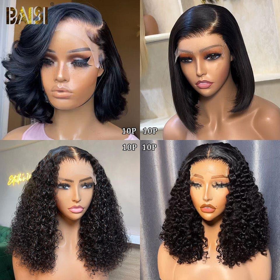 BAISI 4 BOB Perruques en Vraie Cheveux Humains en Mèche indian Brésilens De Bonne Qualité A 269 Euro ou T part lace 18 pouces 129 euro afro curly 250% densite FR38