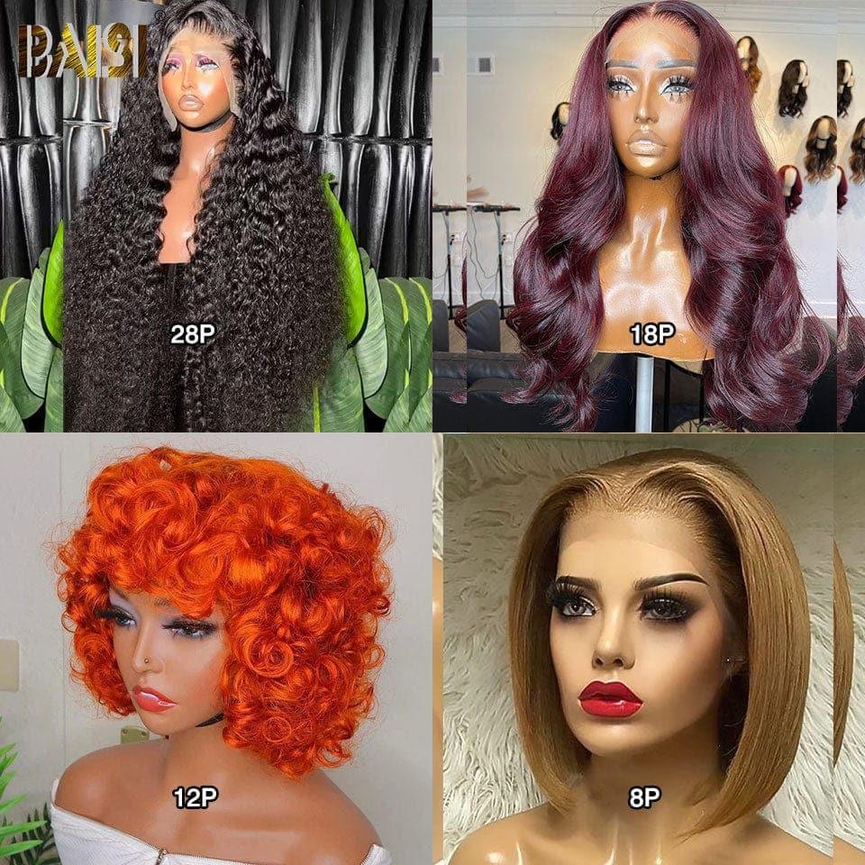 BAISI Achetez 2 + 2 Gratuite = 470€ ou 13X4 lace frontal curly avec natte 18 Pouces en 100% vrais cheveux humains