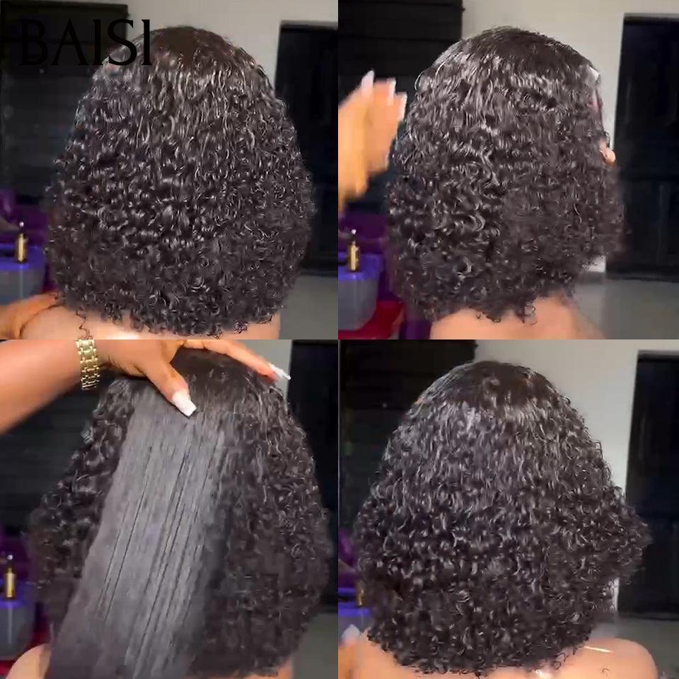 BAISI Achetez 2 perruques minimum au prix d'usine fournisseur en France TVA 0€ 48H arrivé 4x4 closure perruque bob Coupe carrée en 100% cheveux humains (Pas Besoin de Code)