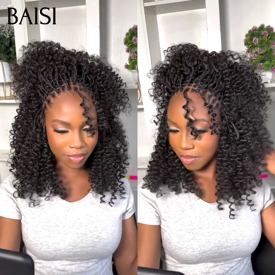 BAISI Extensions de Cheveux Humain Prix à partir de 99€ Curly Double Tête Style Crochet Hair Extensions crochet invisible & Confort 100% Corchet Invisible