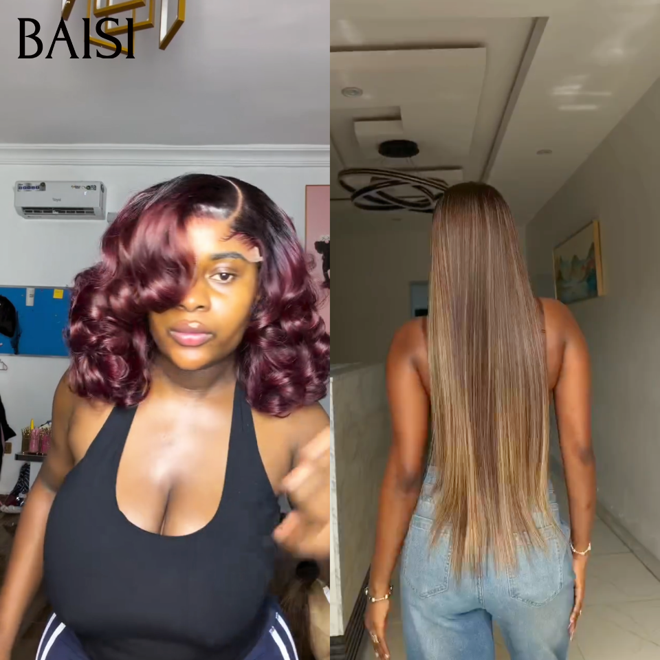 BAISI 10P Achetez 1 + 1 Gratuite 32P = 89€ Egg wave 100% Humain et Lisse blended hair sans retour