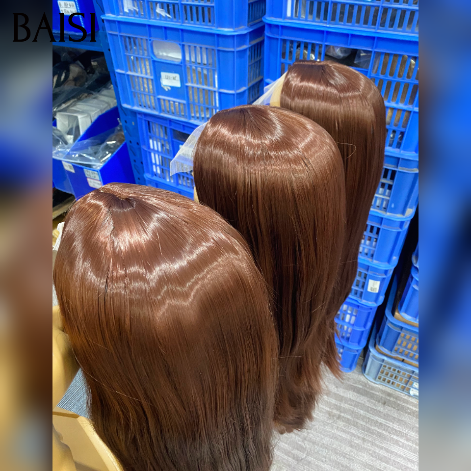 BAISI Promotion Perruque 24 Pouces 65€ Lisse avec marron en Blended human hair