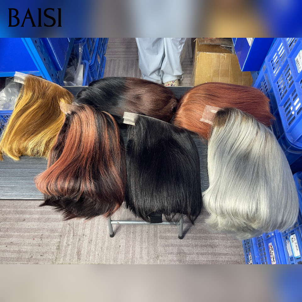 BAISI Perruque Lisse DE luxe Bob 2x6 Lace SDD BONE Straight 100% Vietname Hair Différentes couleurs En 100% Vrais Cheveux Humains