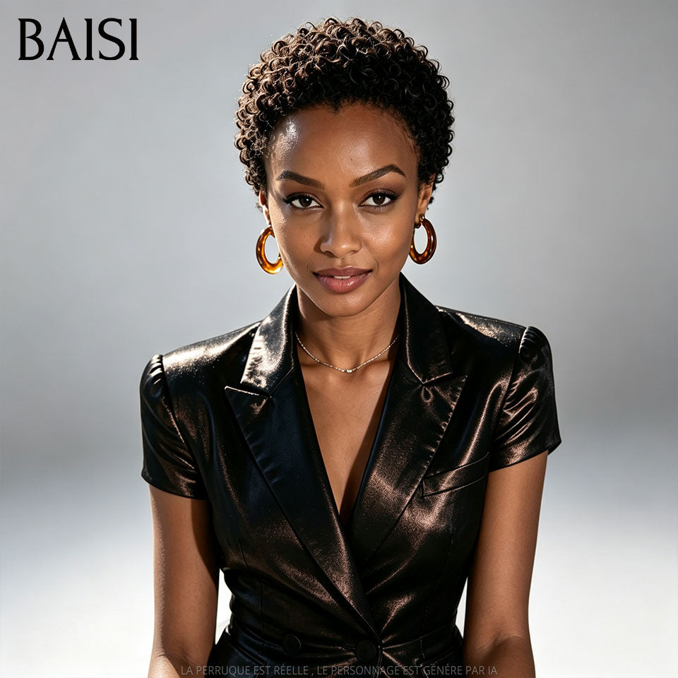 BAISI PROMO 2 Perruques Coupe de Vacances Promotion 99€ Seulement Sans Colle Sans Lace Idéales pour les Voyages et Vacances en 100% cheveux humains