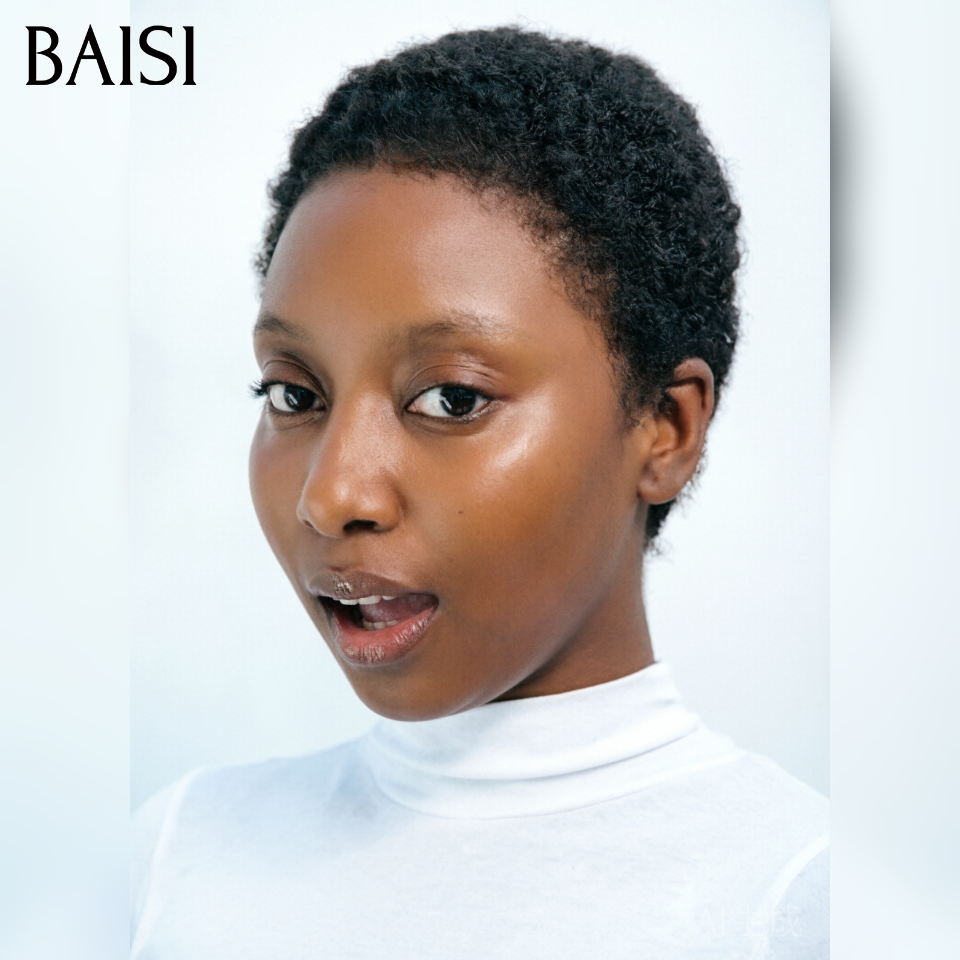 BAISI pixie afro curly perruque noir sans colle 45€ ou 905# avec frontal 69€ en 100% Cheveux Humains