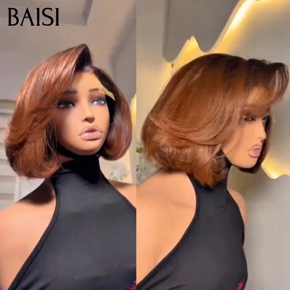 BAISI NOUVELLES ÉTÉ 2026 Perruque bob en couleur Noir mixte Marron 66€ 100% Cheveux Humains