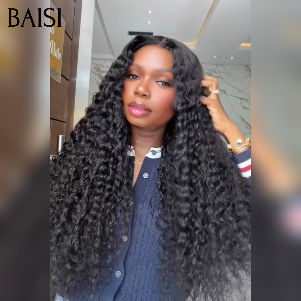 BAISI Perruque Frontale Curly moitié prix 88€ 300% densité en 100% cheveux humains
