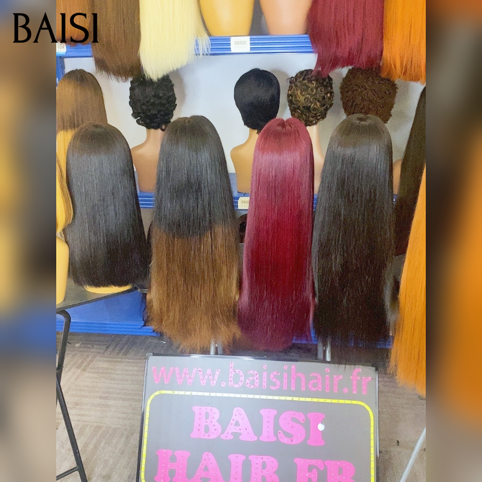 BAISI Prix d'usine 10 perruques 150€ (6 longues lisses 32p et 24p + 4 courtes 10p et 14p ) couleurs facile à revendre soldes blended humains hair sans retour