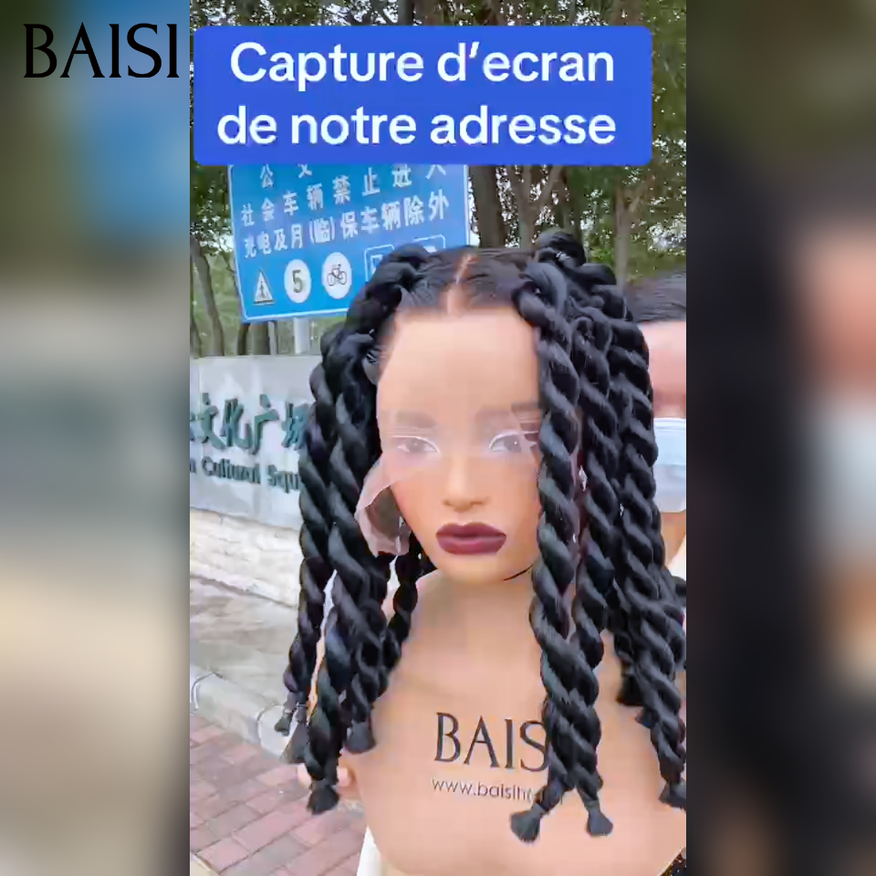 BAISI promotion Perruques avec coiffure tressée natte Lace Frontal 13X4 Natte 10 Pouces Promo 139€ 100% comme indiqué sur la photo En cheveux humains FR38