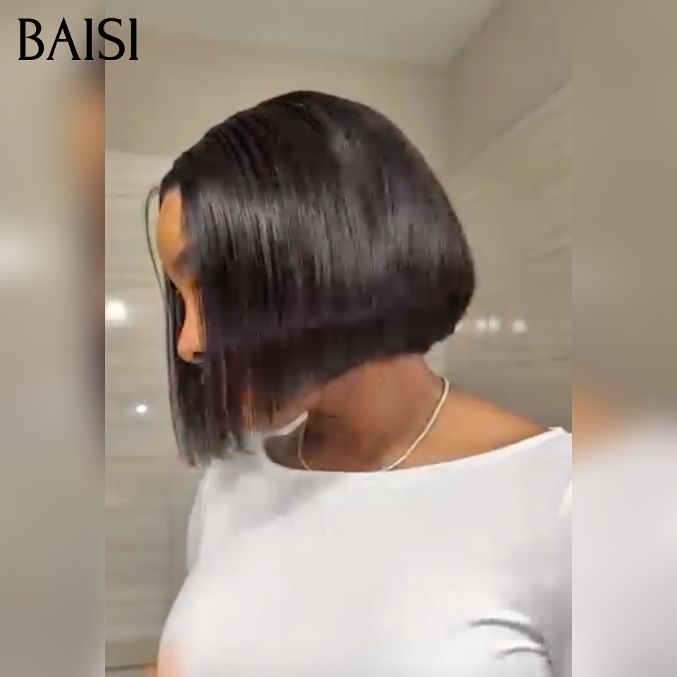 BAISI 4x4 lace frontal Perruques couleur noir ou couleurs mixte 1B#30#27# wave 200% volume en 100% Cheveux humain