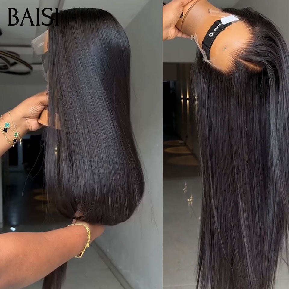 BAISI 13x6 HD lace Invisible Perruque Lisse en Noir 100% Vietnam Hair de luxe 300% Densité plus de 20 ans d' utilisations en 100% Cheveux Humains (Copy)
