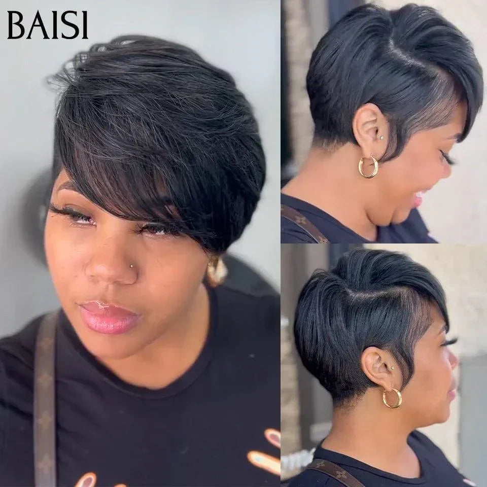 BAISI 13X4 Lace Custom Wig With Side Parting In Natural Color