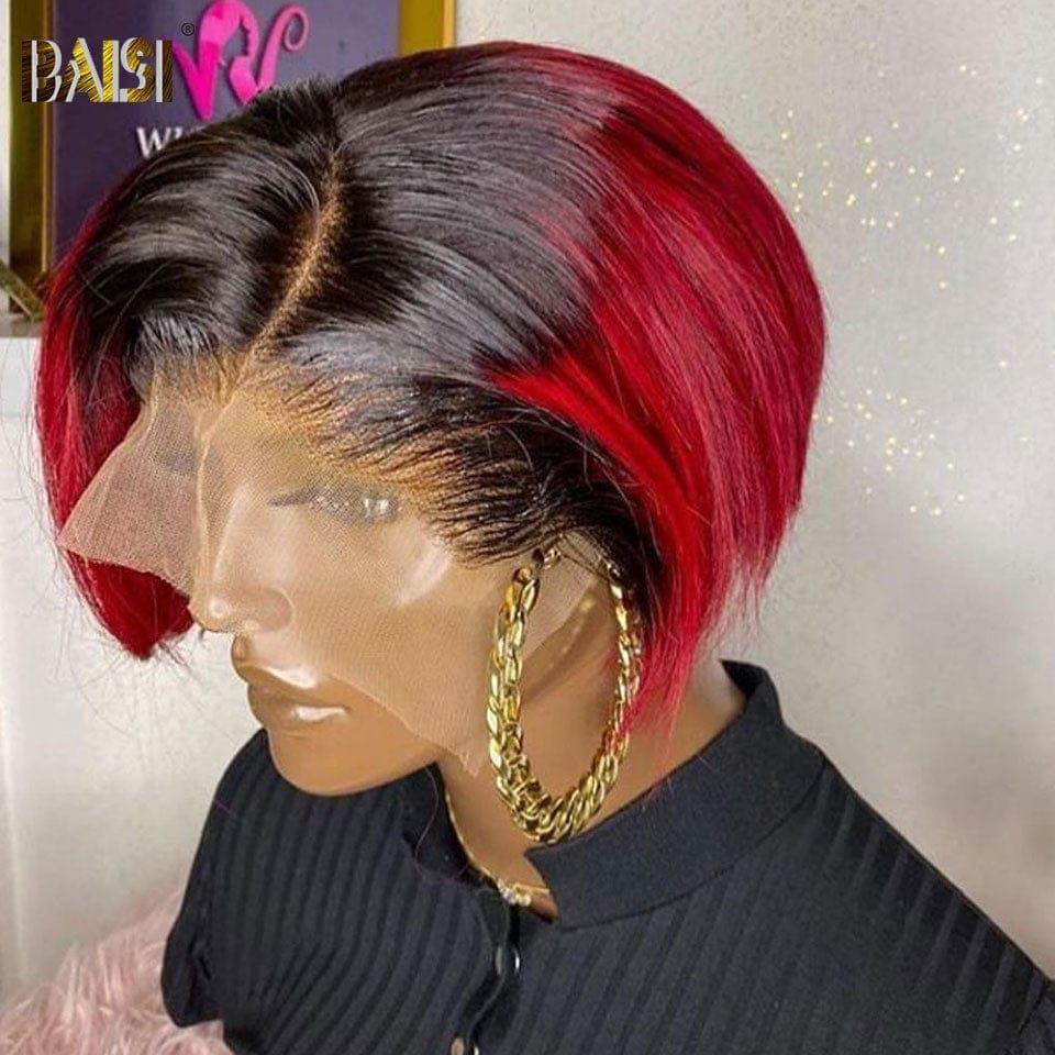 BAISI T Part Lace Custom Wig With Side Part or 2X6 Smooth Lace 10 Inch Luxury Bob 98€
