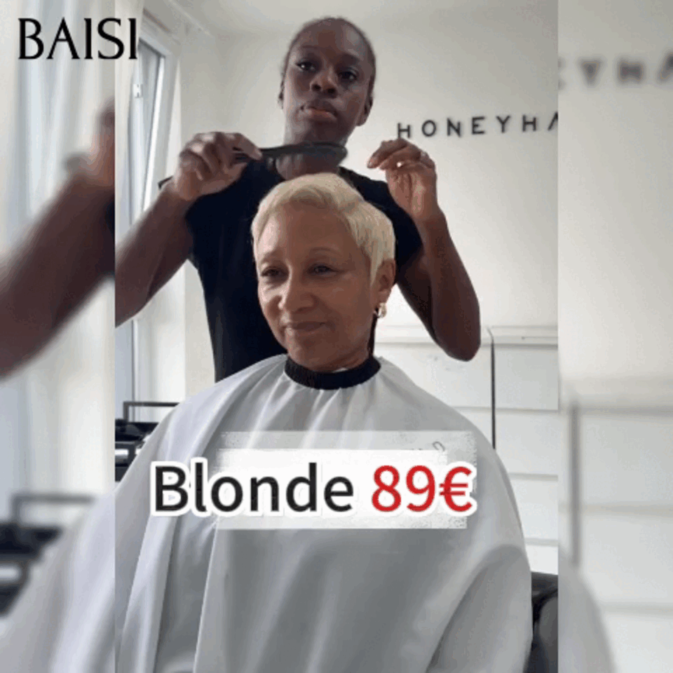 BAISI Perruque Pixie bouclé petite coupe Noir 6 pouces 59€ ou 13X4 pixie Lisse 1B#Mix30# 78€ ou blonde 613# 89€ En 100% Cheveux Humains