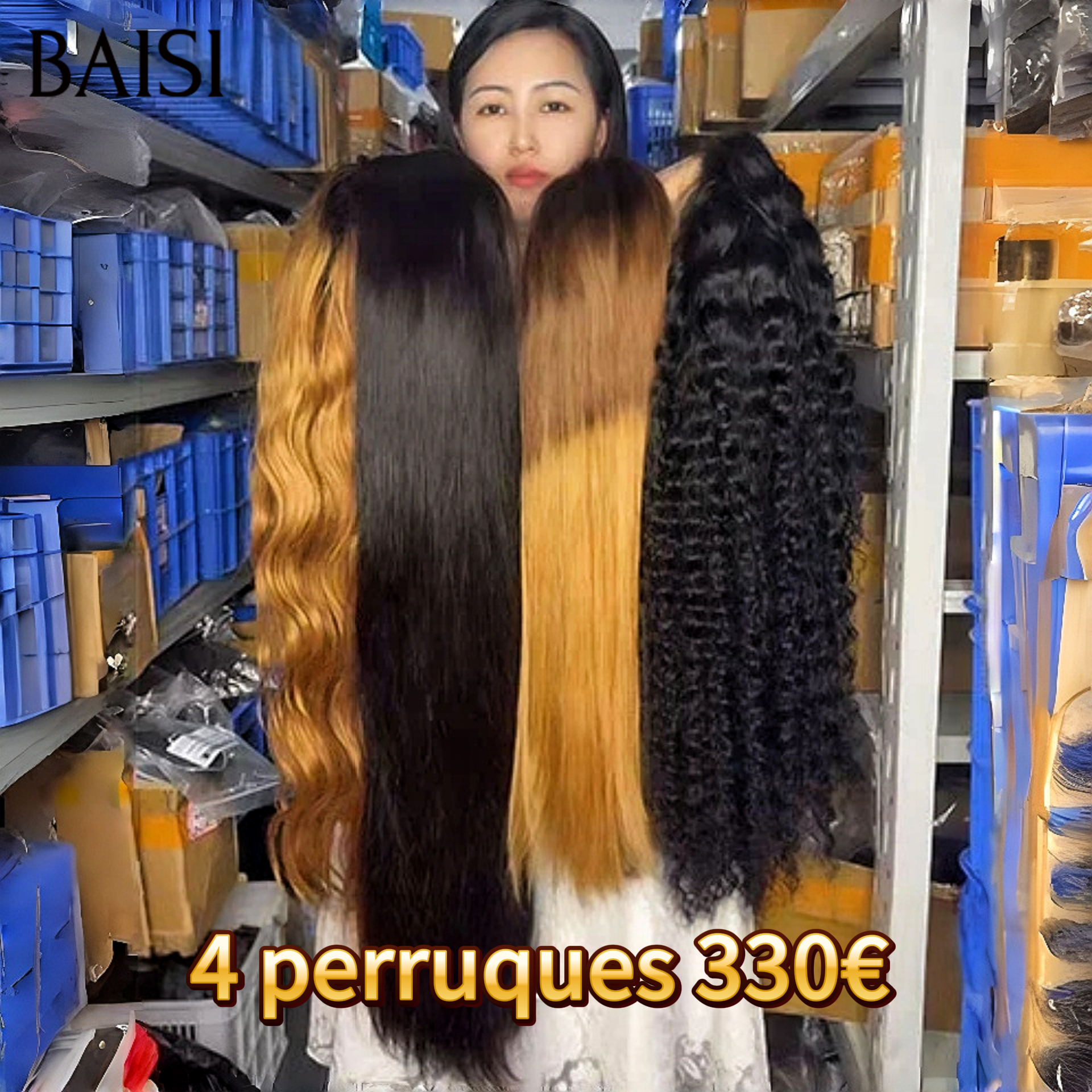 BAISI Offre spéciale 6 perruques 6 couleurs différentes 8 pouces ou 6 Perruques Longues Libre de choisir en 100% vrais cheveux humains VIP120