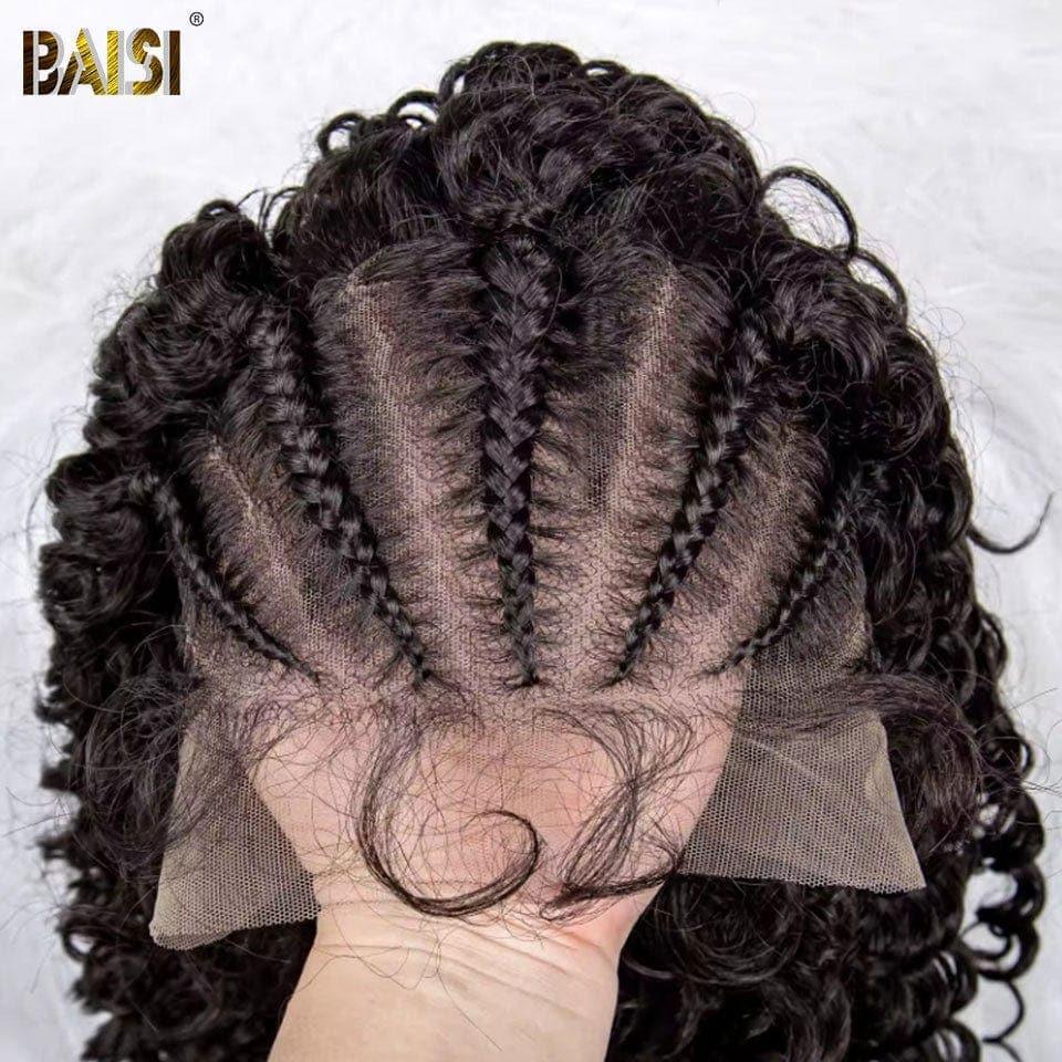 BAISI Petite natte frisé full lace avec baby hair synthétic hair