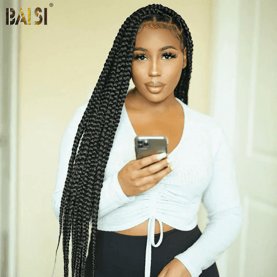 BAISI Box Braids Trança de cabelo sintético longo B de 36 POLEGADAS