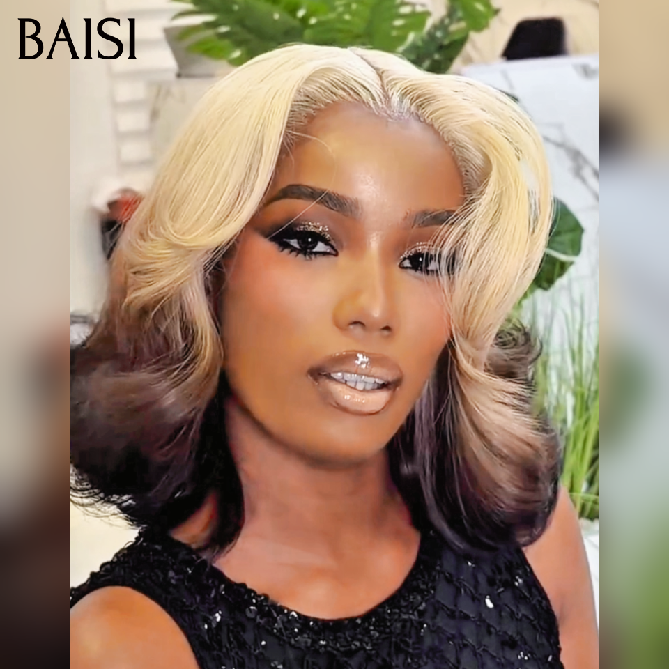 BAISI Perruque Pixie bouclé 139€ Moitié Prix 13x4 lace frontale En 100% Vrais Cheveux Humains MP50