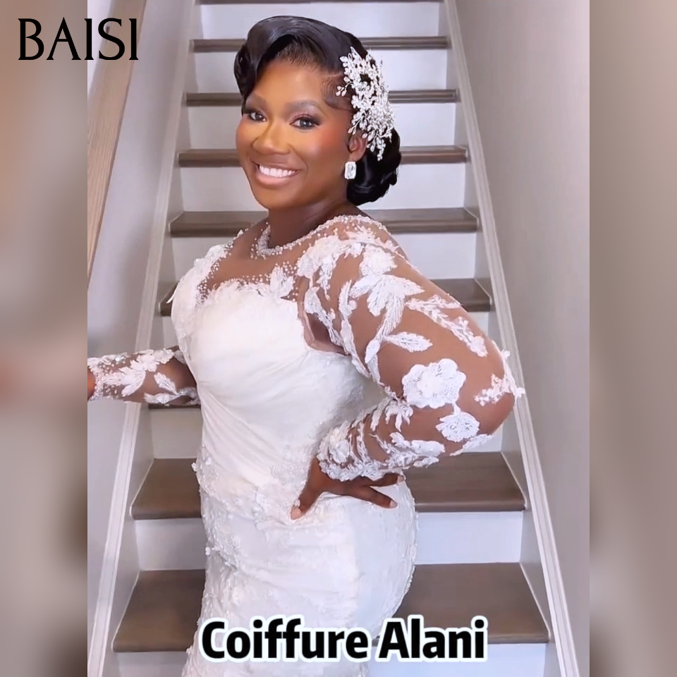 BAISI Coiffure de luxe Alani Perruques Mariage noir Prête à porter chignon et personalisation comme sur la vidéo 100% identique avec lace frontale événement spécial