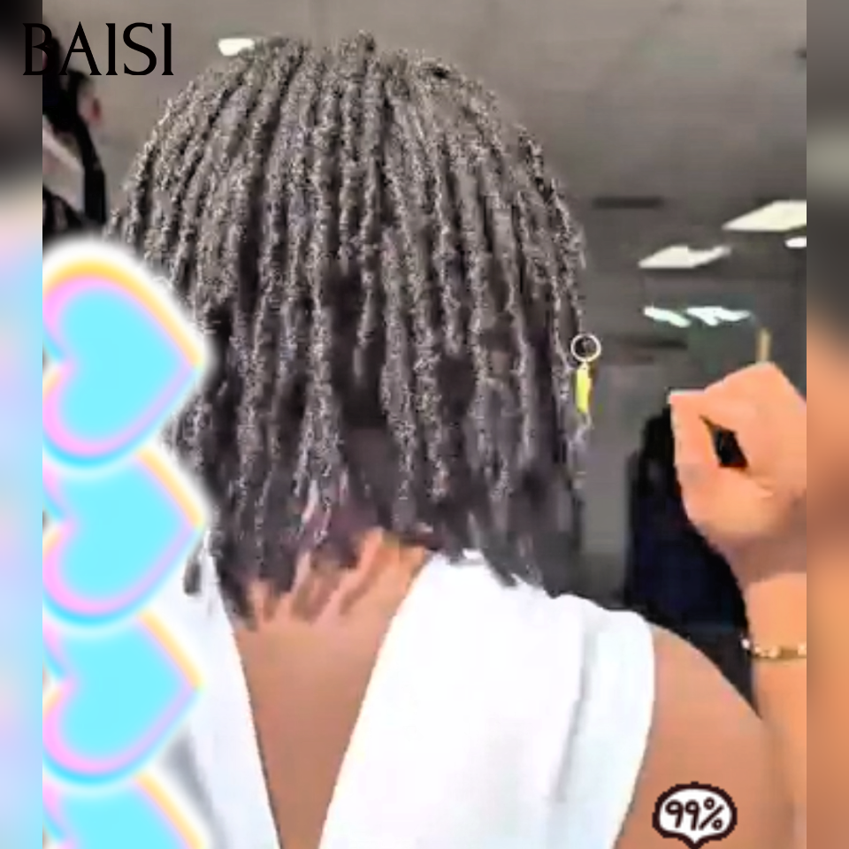 BAISI avec coiffure tressée natte Perruque 149€ Déjà Coiffée dreadlocks Sans Colle Prêt-à-porter 100% cheveux tressés en dreads