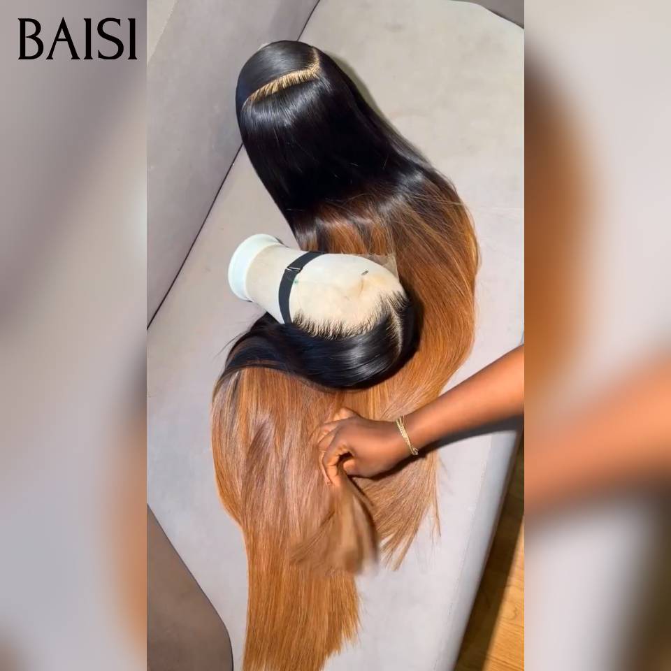 BAISI 13X4 lace frontale Perruque Lisse 119€ 4T30# ou Vietnam hair luxe 2x6 lace 209€ en 100% Cheveux Humains