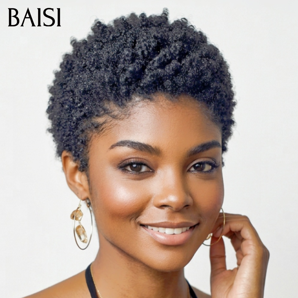 BAISI Moitié Prix Sans lace afro OFFRE FLASH 39€ 100% Cheveux Humains Fabriqué à la Machine MP50