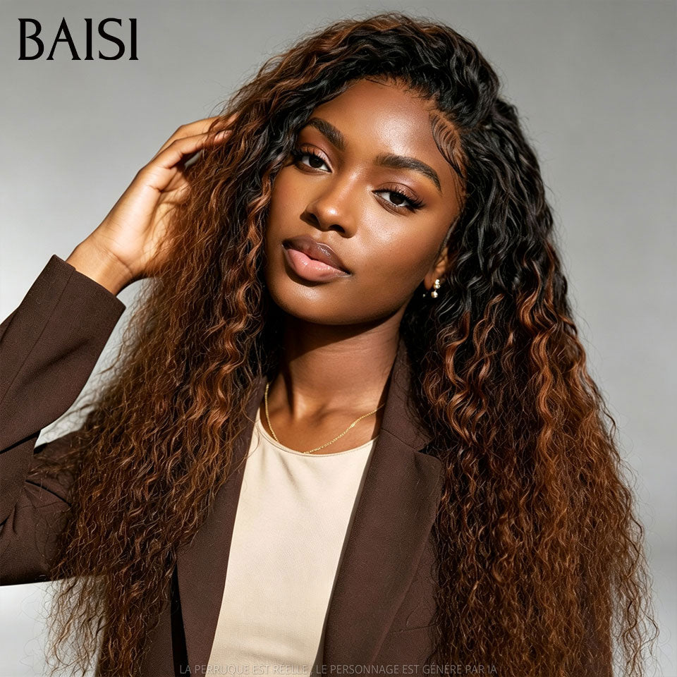 BAISI Compre 1 +1 Grátis = 169€ Peruca 4x4 lisa Bob 1BT30# 10 polegadas e 13x4 frontal onda encaracolada 22 polegadas ou peruca combinada 3 perucas a bom preço