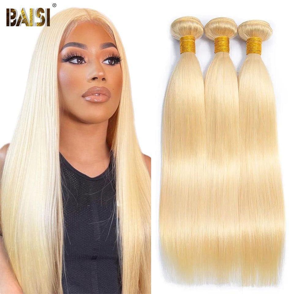 BAISI 12A Sexy Weave Long 100% Human Hair 613# Straight Blonde