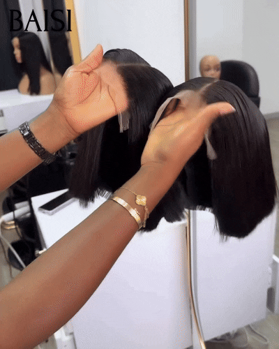 BAISI 15A SDD BONE STRAIGHT 300 % Dichte 13X4 Luxus Straight Bob A1 Perücken Hergestellt aus doppelt gezogenem Haar
