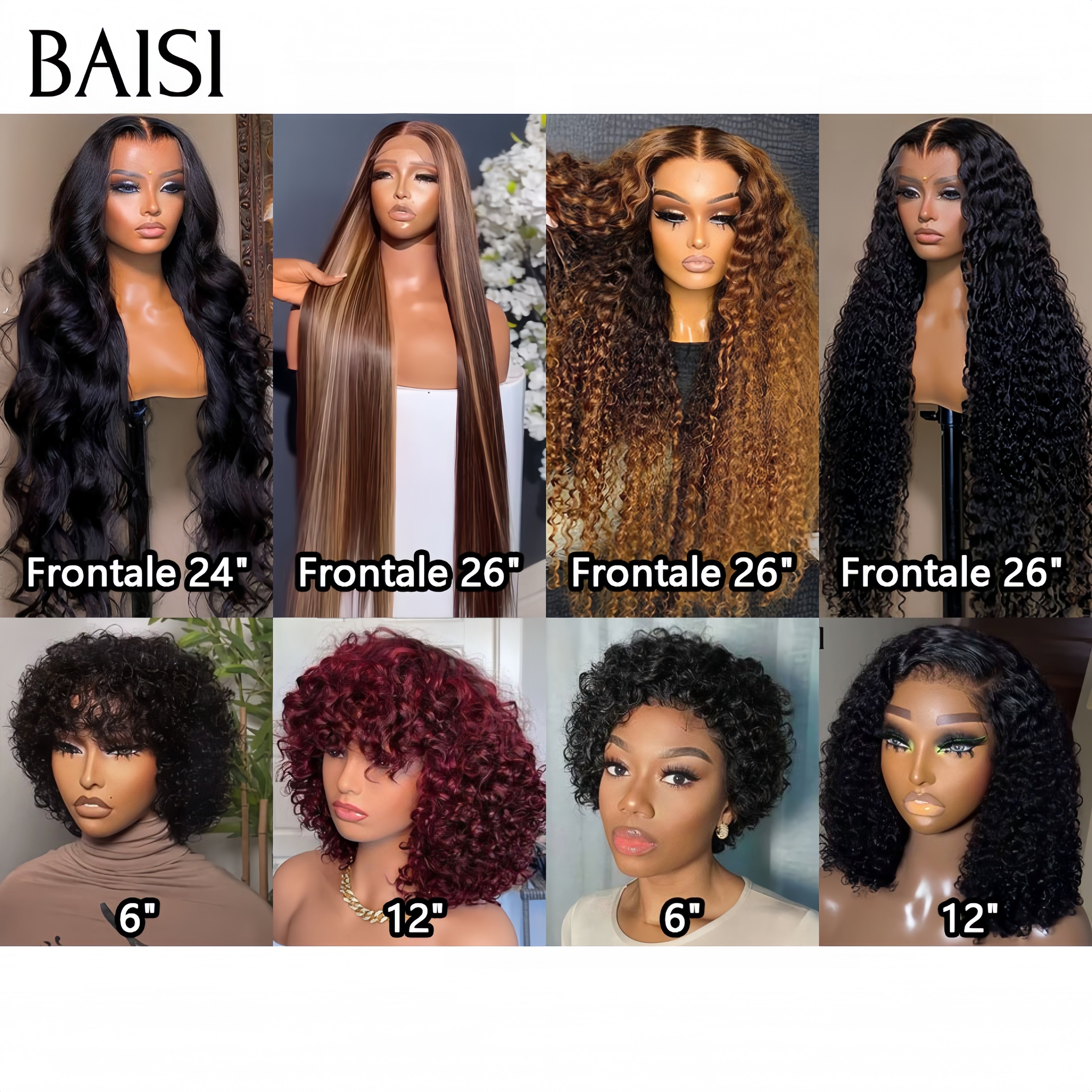 BAISI vente flash 8 perruques en 100% vrais cheveux humains 699€ (pas besoin de code)