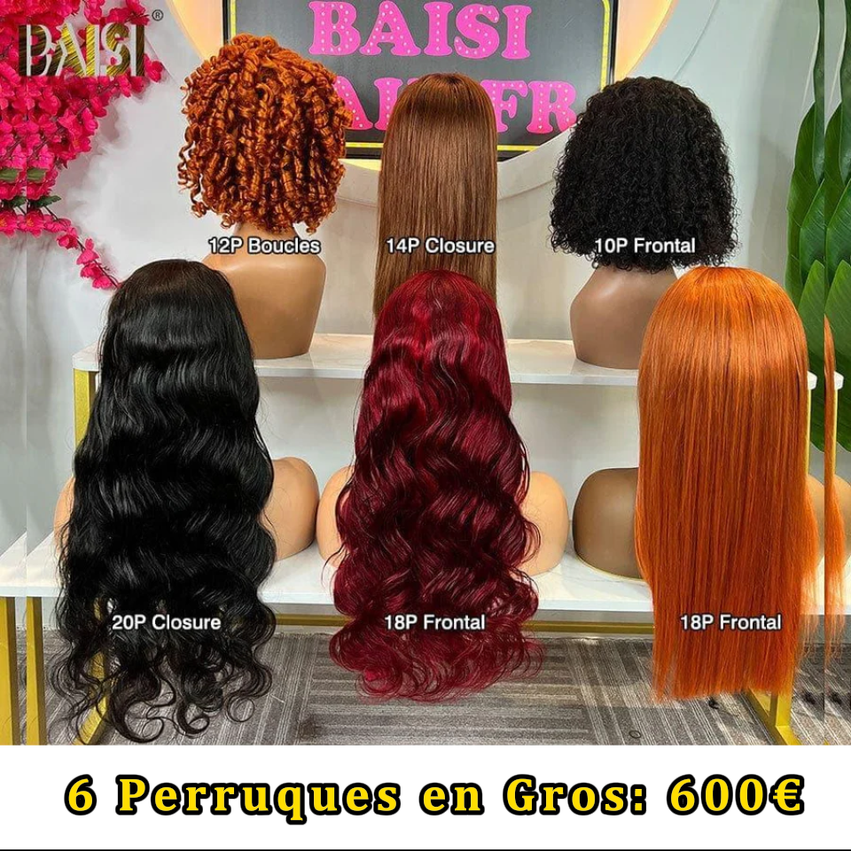 BAISI lace closure egg wave 12 Pouces 76€ ou 6 Perruques en FRANCE 600€ PRIX en promo en 100% vrais cheveux humains