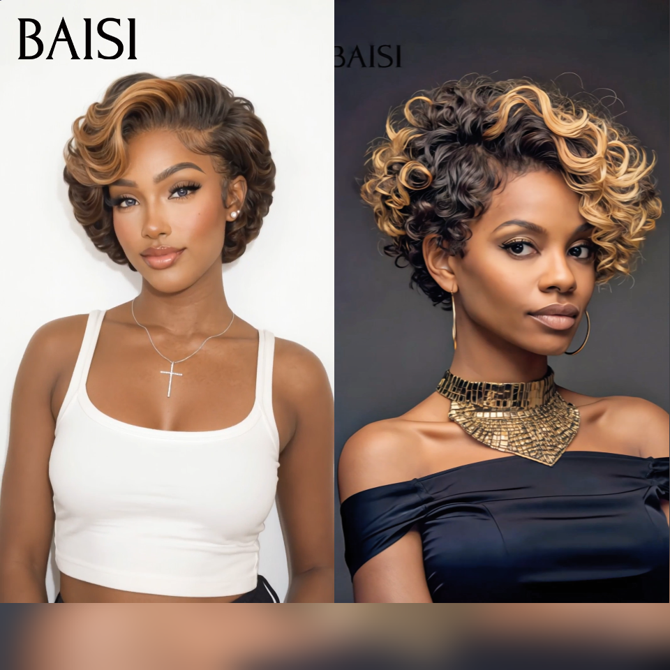 BAISI Fournisseur grossiste 2 BOB 100€ 13x4 lace pixie perruque ou 10 perruques 150€ (32p+24p+14p+10p)différentes couleurs promotion valise aujourd'hui stock pas bcp blended humains hair sans retour