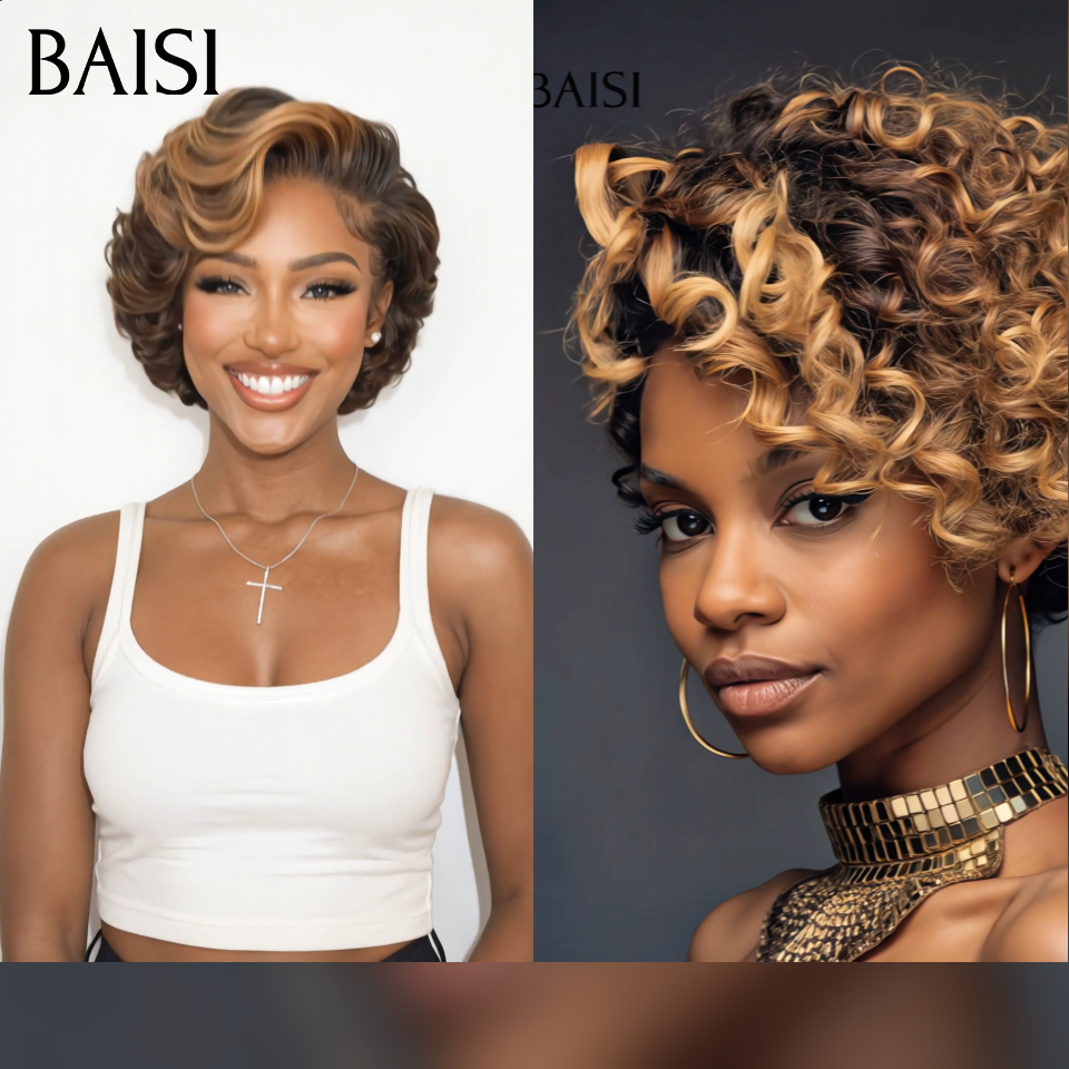 BAISI Fournisseur grossiste 2 BOB 100€ 13x4 lace pixie perruque ou 10 perruques 150€ (32p+24p+14p+10p)différentes couleurs promotion valise aujourd'hui stock pas bcp blended humains hair sans retour