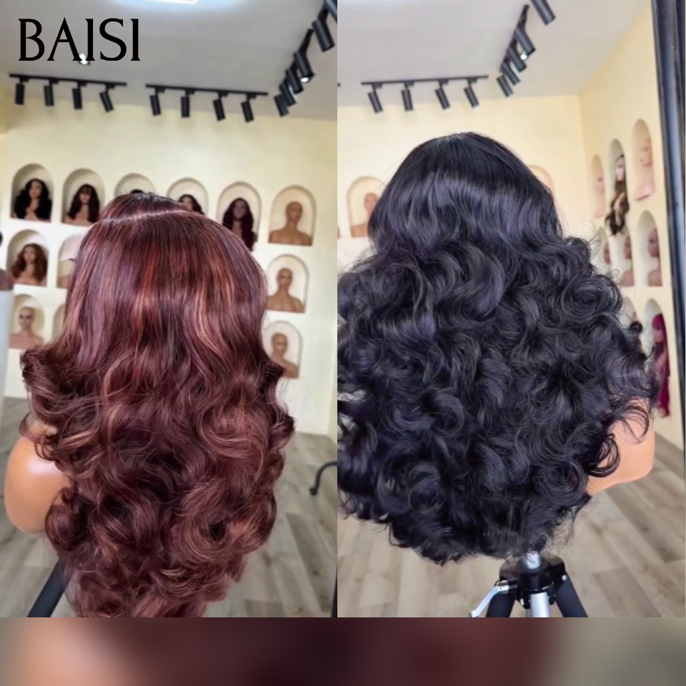 BAISI 2 perruques body wave 208€ 13X4 lace frontale 20 Pouces 1 noir+1 4# marron en 100% vrais cheveux humains