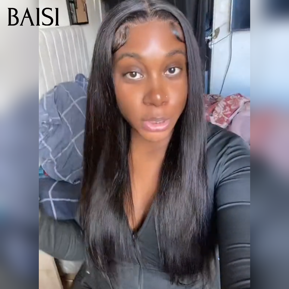 BAISI Perruque 13x4 lace frontale Lisse PROMO 22 pouces 129€ 24 pouces 149€ Reçu 48H 6 Perruques en Gros 520€ En 100% Cheveux Humains