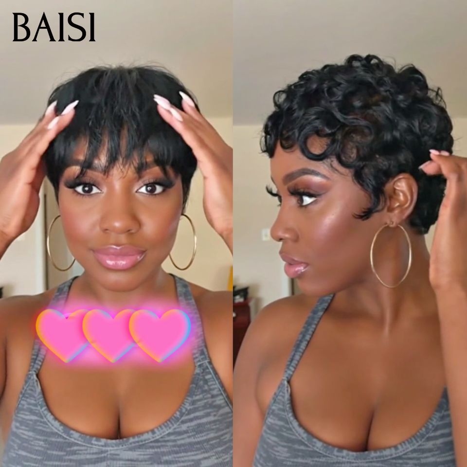 BAISI 2 Pixie 75€ Fabriqué à la Machine ou Pixie Lisse 50€ ou Pixie chioma 45€ en 100% Cheveux Humains vietnam hair