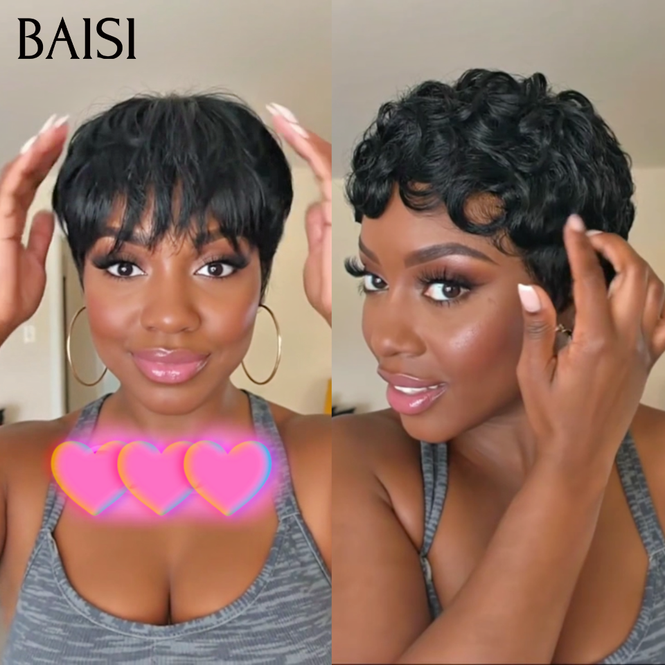 BAISI 2 Pixie 75€ Fabriqué à la Machine ou Pixie Lisse 50€ ou Pixie chioma 45€ en 100% Cheveux Humains vietnam hair