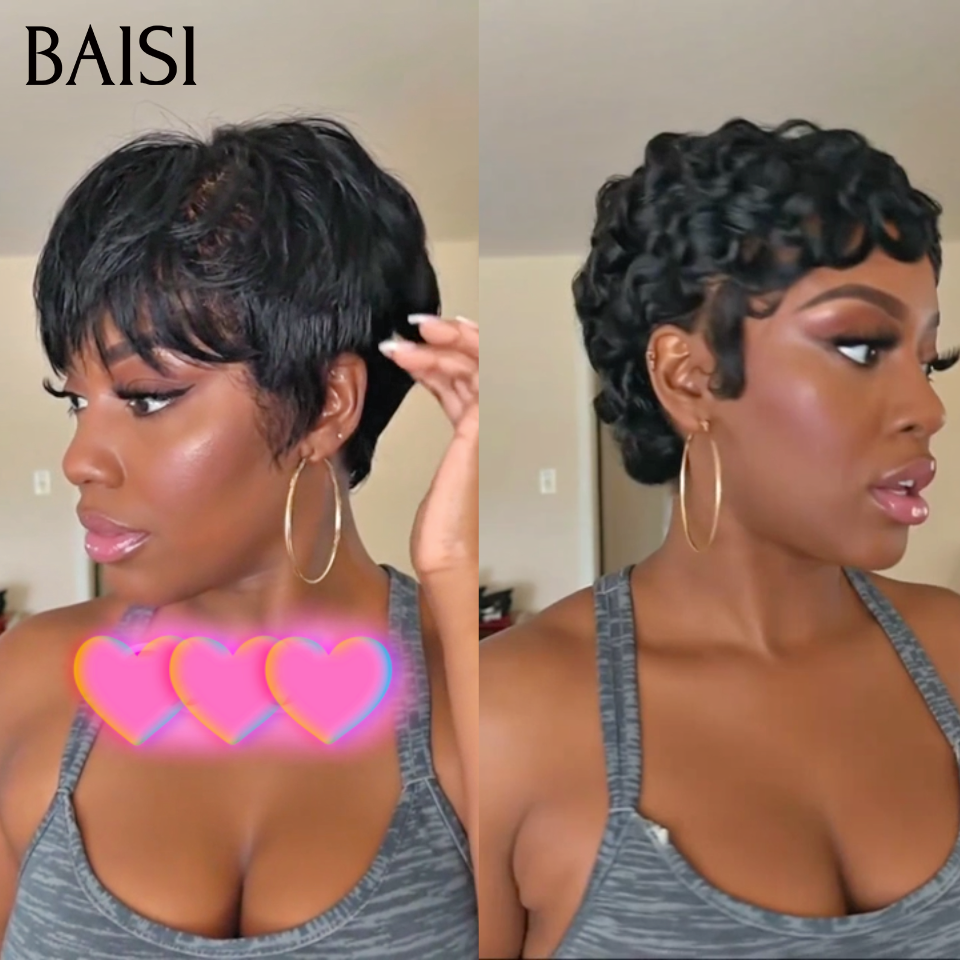 BAISI 2 Pixie 75€ Fabriqué à la Machine ou Pixie Lisse 50€ ou Pixie chioma 45€ en 100% Cheveux Humains vietnam hair