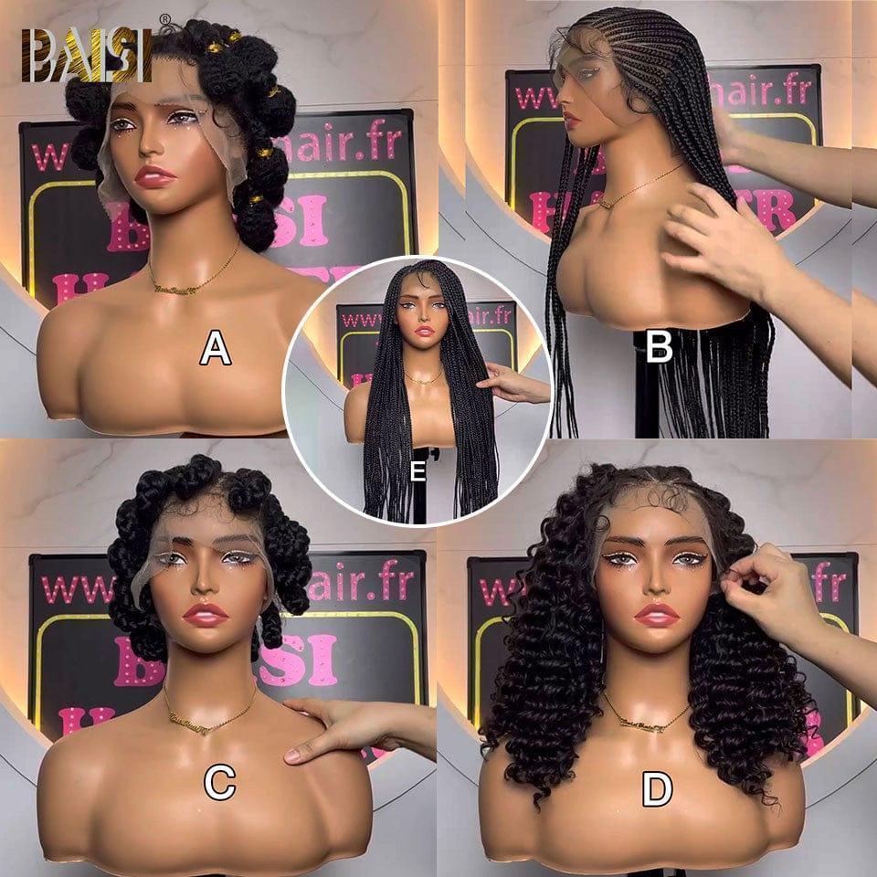 BAISI Cinco Perucas Diferentes Caixa Tranças Trança de Cabelo Sintético BS120