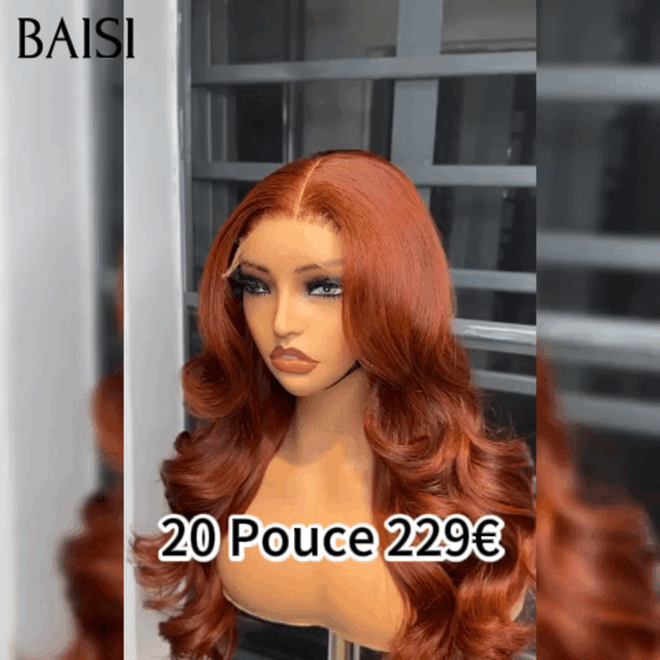 BAISI 13x4 Lace Frontal Wig Body Wave Ginger Orange