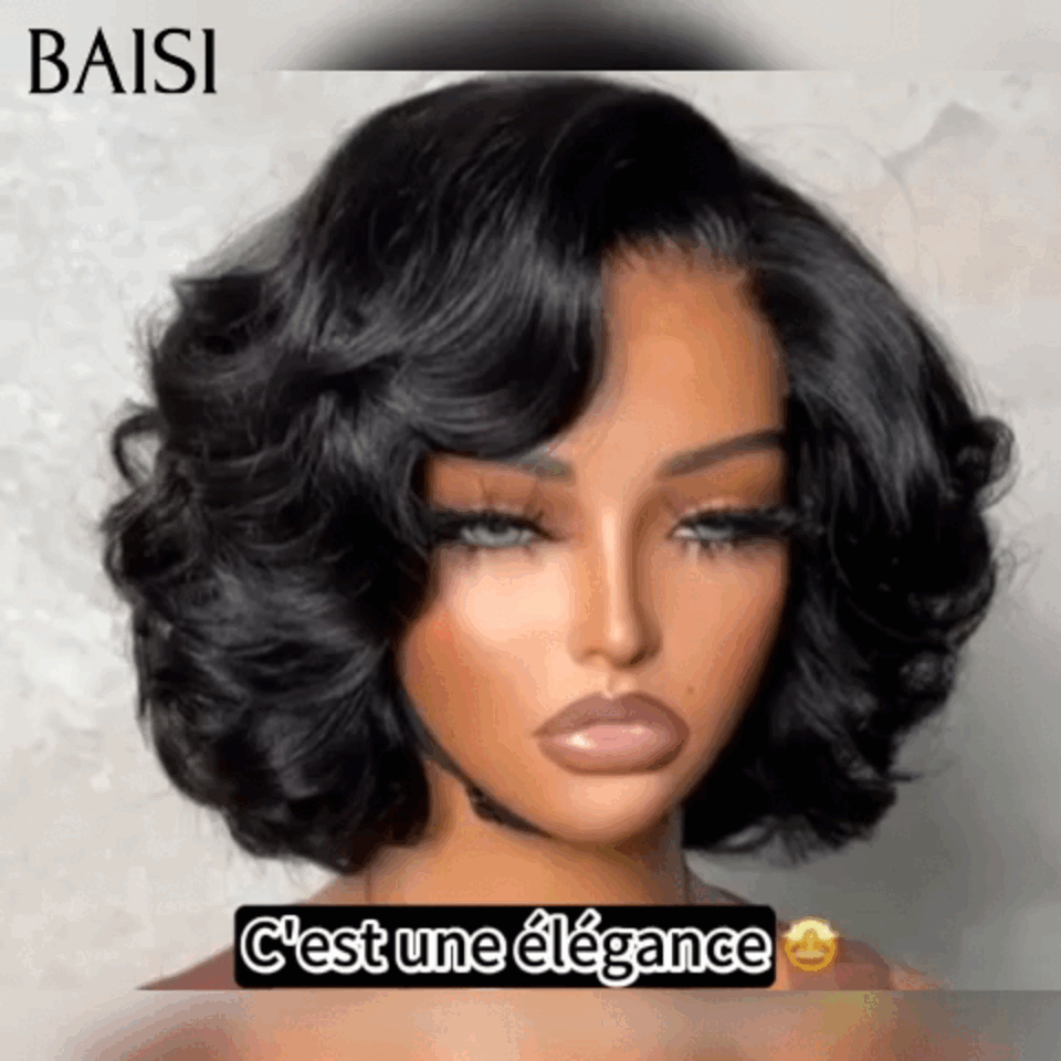 BAISI 13X4 rendas encaracolado ovo onda peruca cores personalizadas 18 polegadas 300% densidade € 198 em 100% cabelo humano
