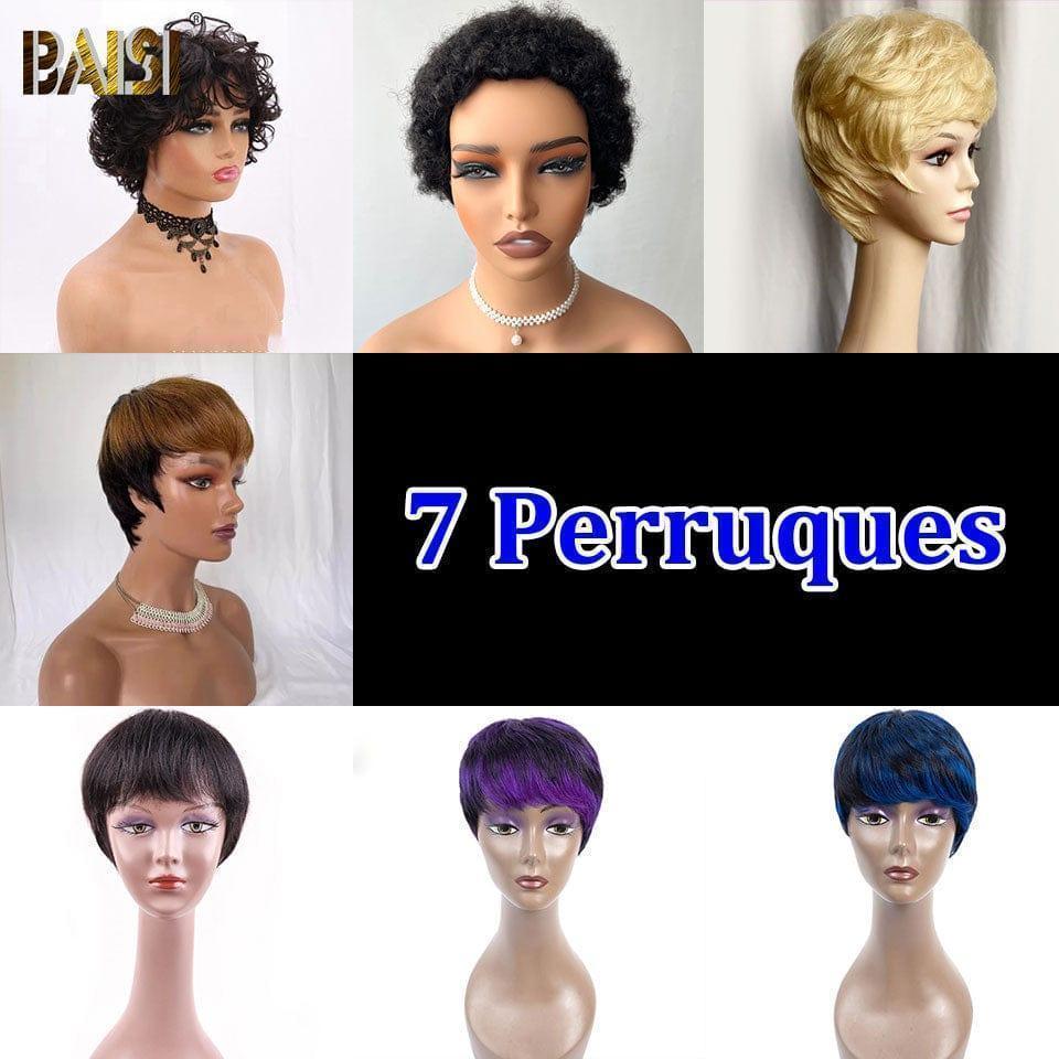 BAISI bob liscio con frangia 8 pollici SDD dritto 66 euro o 7 Parrucche 200€ lotto in promozione vendita saldi In 100% Capelli Umani