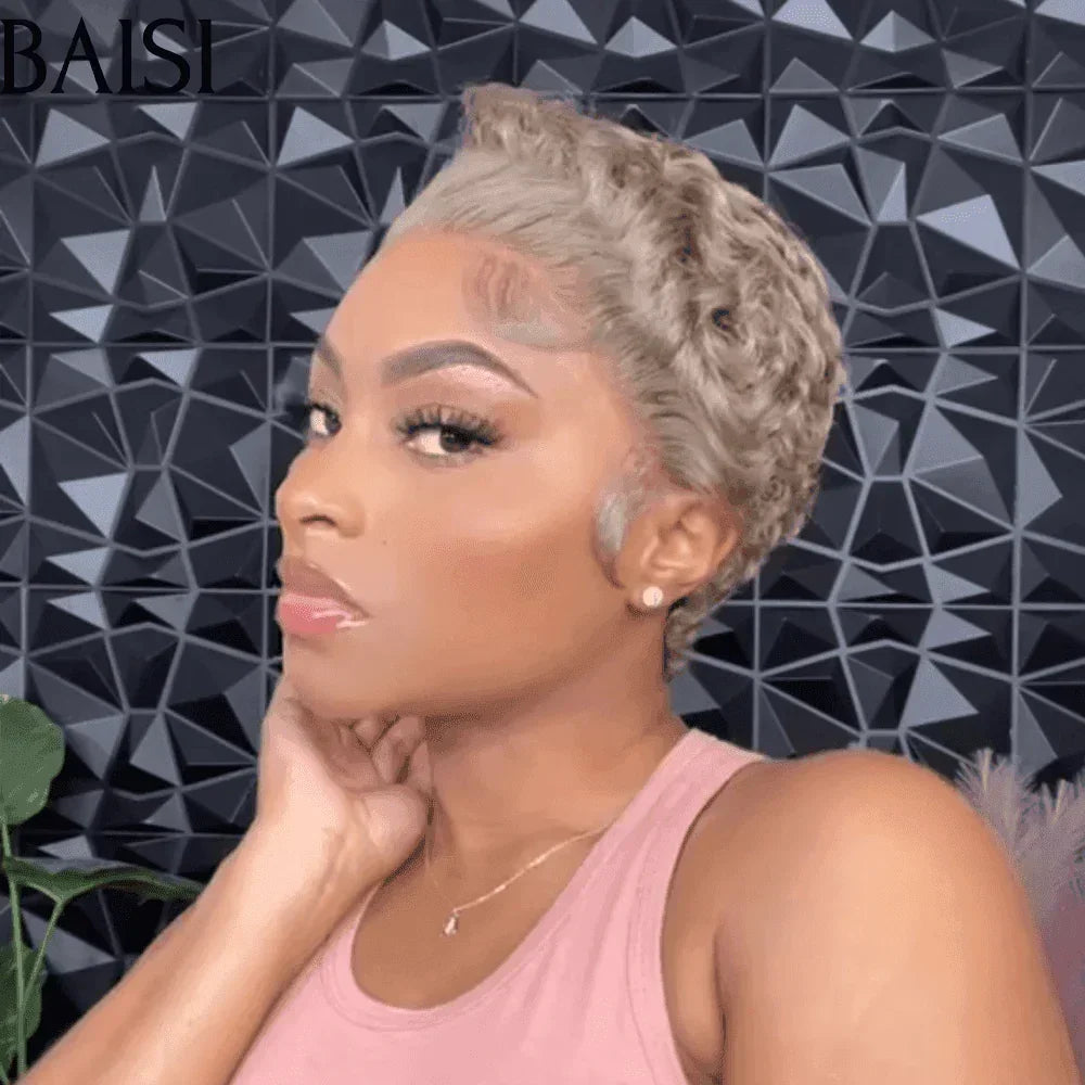 BAISI wig 13X4 Curly Wave Custom colors €85 in 100% Human Hair