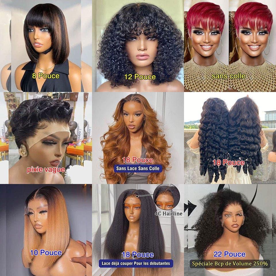 BAISI Achetez 2 perruques minimum au prix d'usine Fournisseur de perruques 100% raw hair cheveux humains facile à revendre Achetez plus de 2 Pièces PRIX D'USINE VIP Lien F