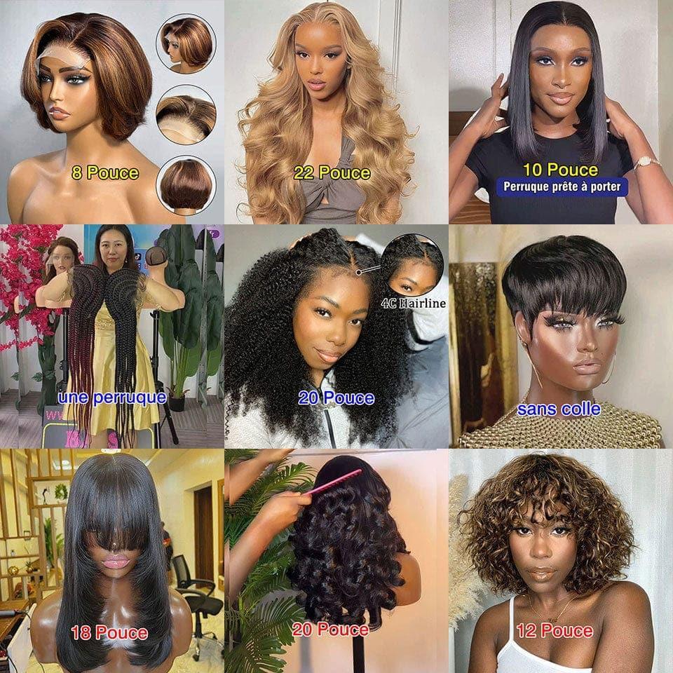 BAISI Achetez 2 perruques minimum au prix d'usine fournisseur de perruques 100% raw hair cheveux humains facile à revendre Achetez plus de 2 Pièces PRIX D'USINE VIP Lien E