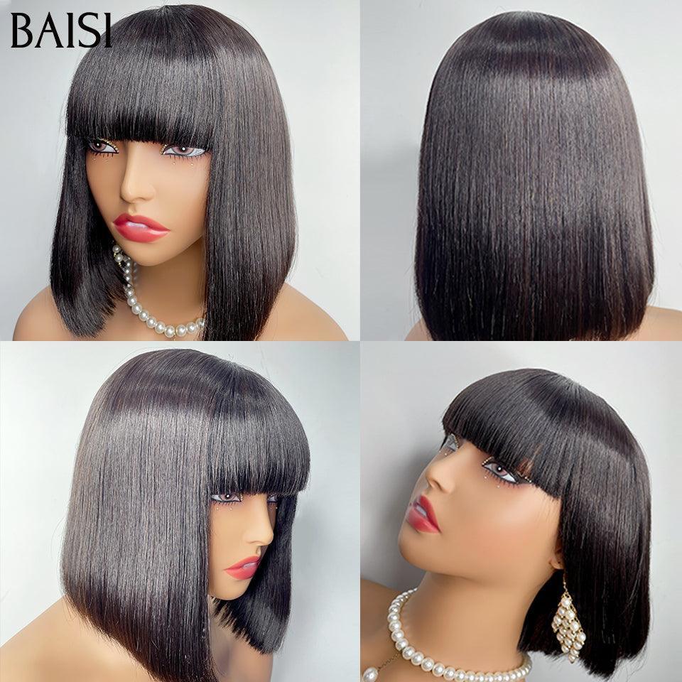 PARRUCCA BOB LISCIA SENZA LACCI TAGLIO CINESE BAISI CON FRANGIA # 1BMIX # 4 Mix 2 parrucche ottenere un prezzo basso (nessun codice necessario)